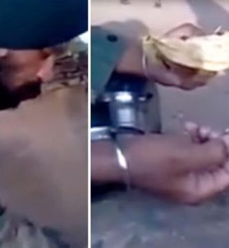 soldado indio comida ardilla